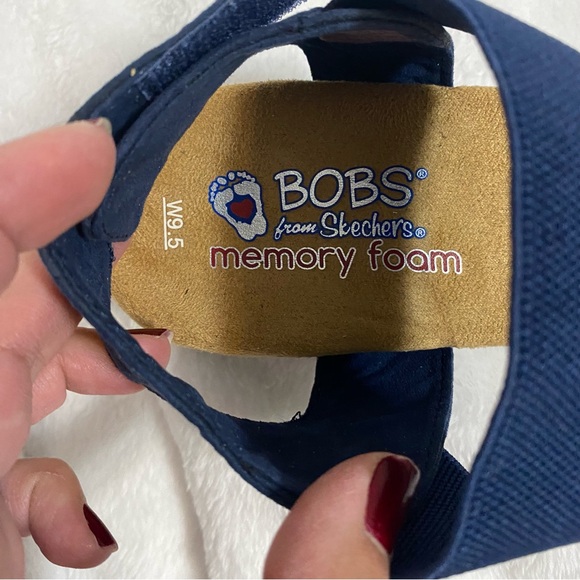 NEW BOB’s from Skechers Memory Foam Navy Blue Sandals 9.5 - Picture 6 of 9